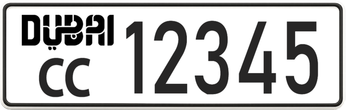 Illustration showing number plate digit count (1–5 digits)
