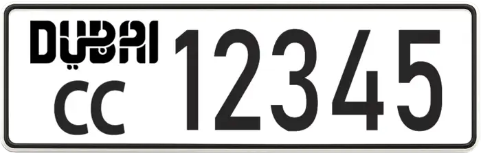 Illustration showing number plate digit count (1–5 digits)